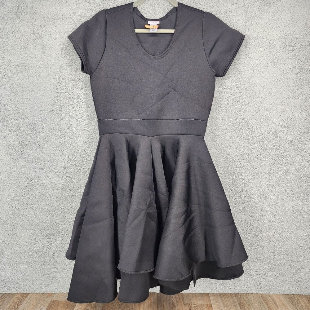 NAKIMULI Women's Size 1X Black Short‎ Sleeve Scuba Circle Pullover Mini Dress